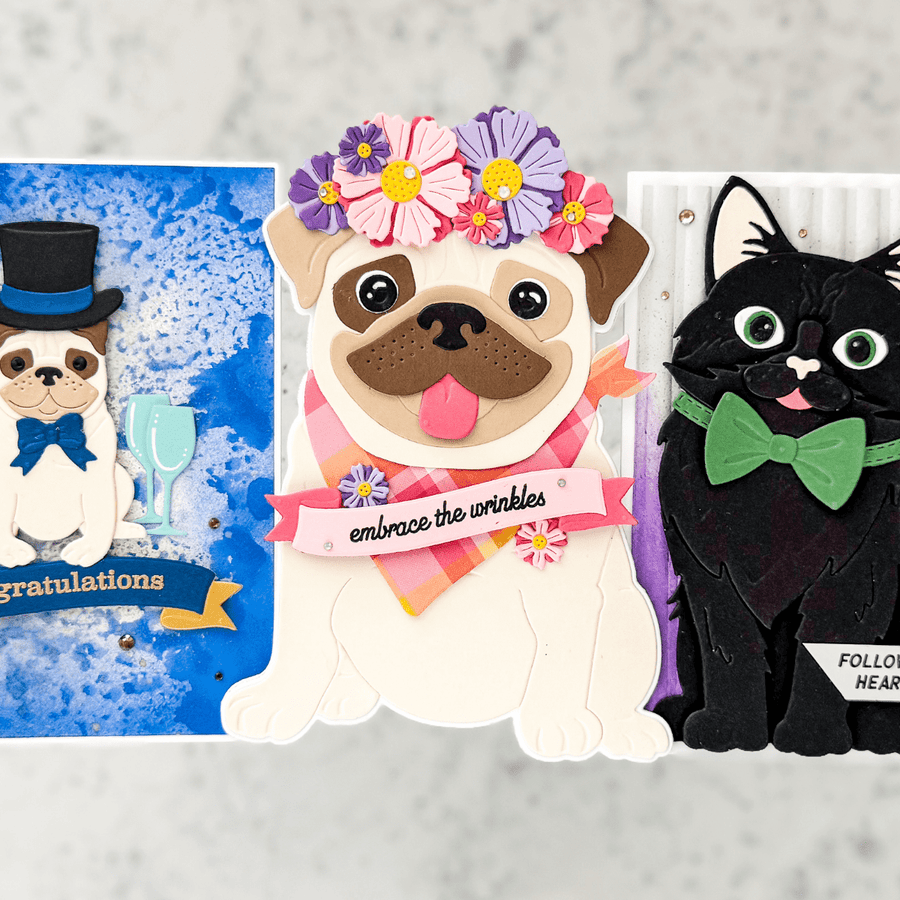 Cute Critter Cards with Bibi’s Cats and Pugs Collection