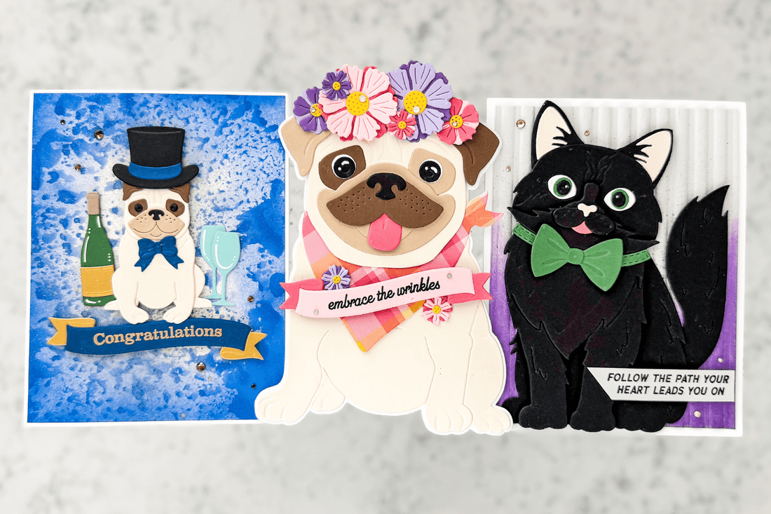 Cute Critter Cards with Bibi’s Cats and Pugs Collection
