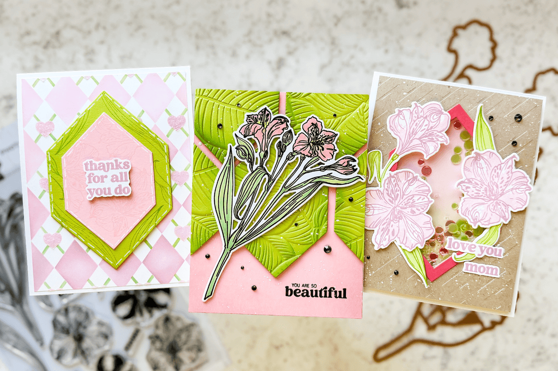 Heartfelt Blooms: Three Stunning Cards with Spellbinders, Ranger Ink, and Simon Hurley!