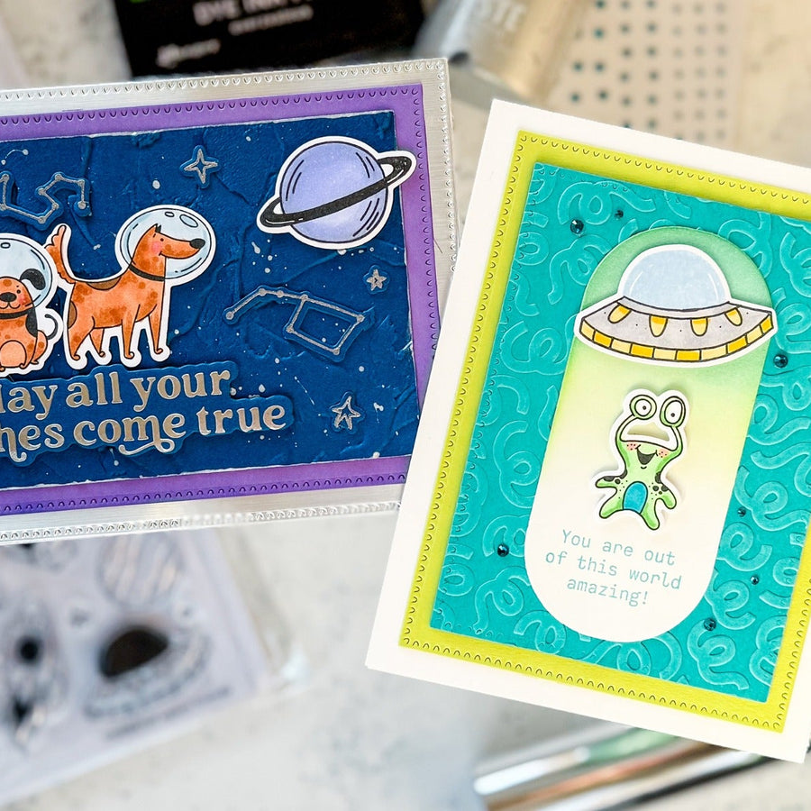 Out of This World Cards with Simon Hurley create. Space Friends