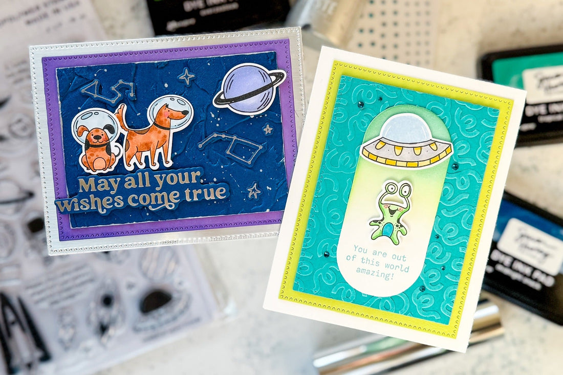 Out of This World Cards with Simon Hurley create. Space Friends