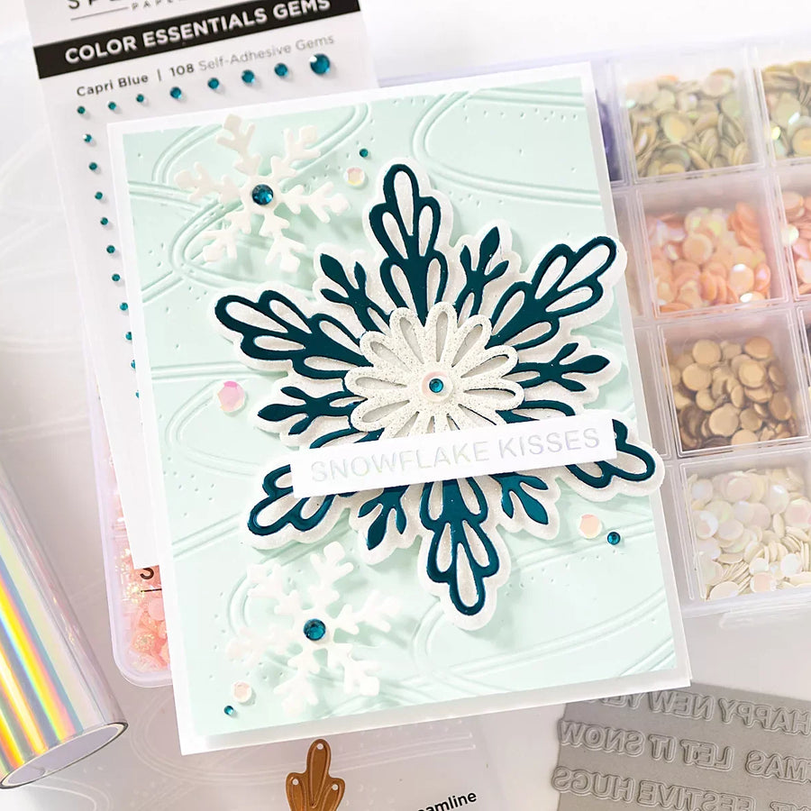 Layered Snowflakes Christmas Card Tutorial with Hot Foil Sentiments