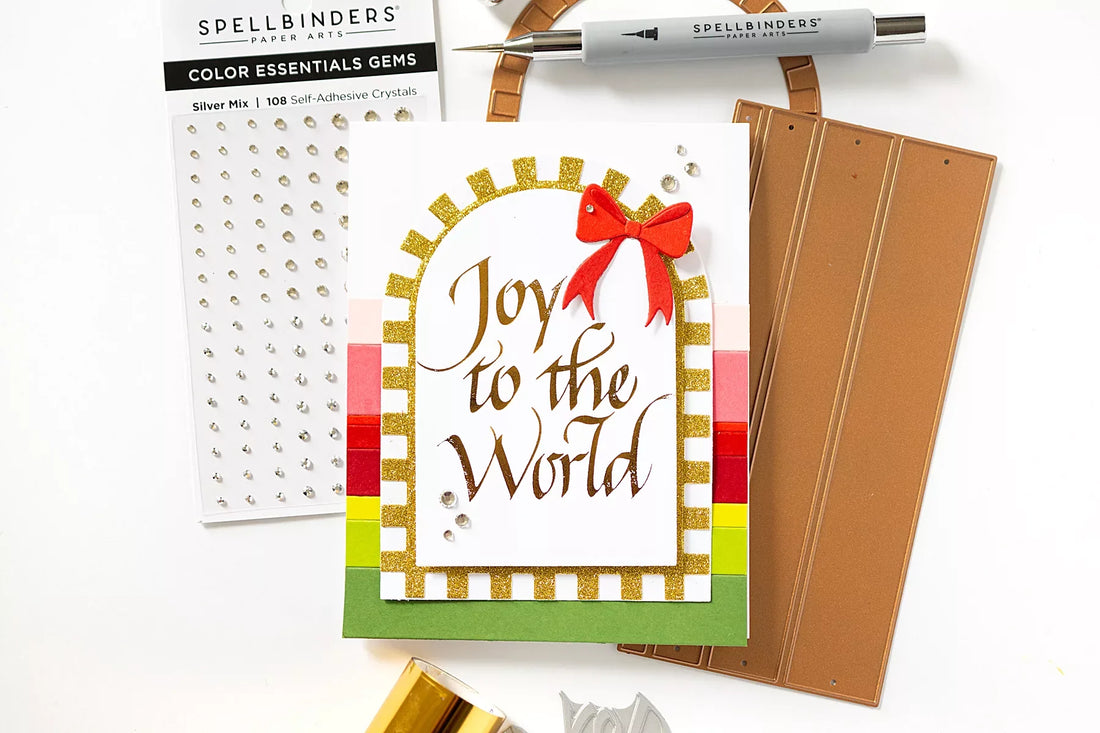 Hot Foil Joy to the World Christmas Card Tutorial with Upright Italic Press & Foil Plate