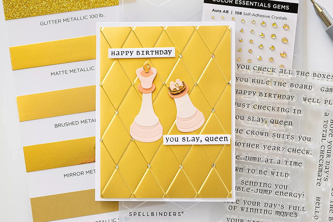 Easy Chess-Themed Birthday Card Tutorial with Spellbinders Checkmate Collection