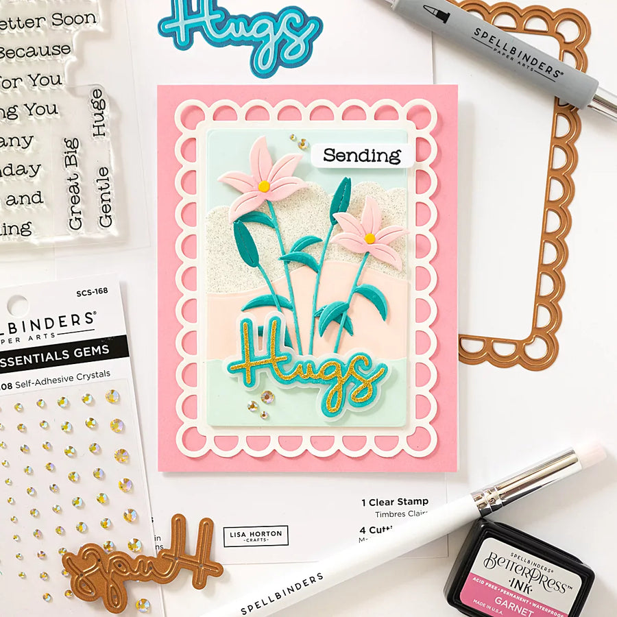 “Sending Hugs” Open Lace Frame and Landscapes Diecutting Tutorial