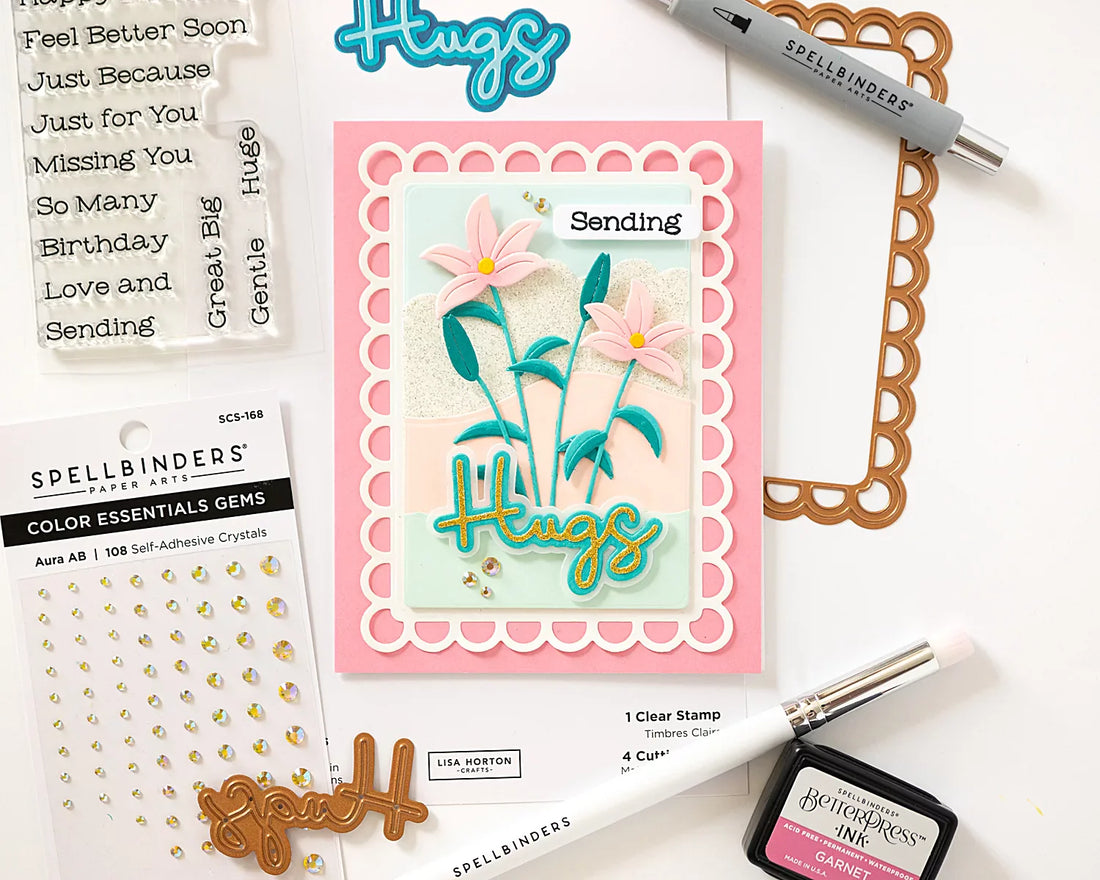“Sending Hugs” Open Lace Frame and Landscapes Diecutting Tutorial