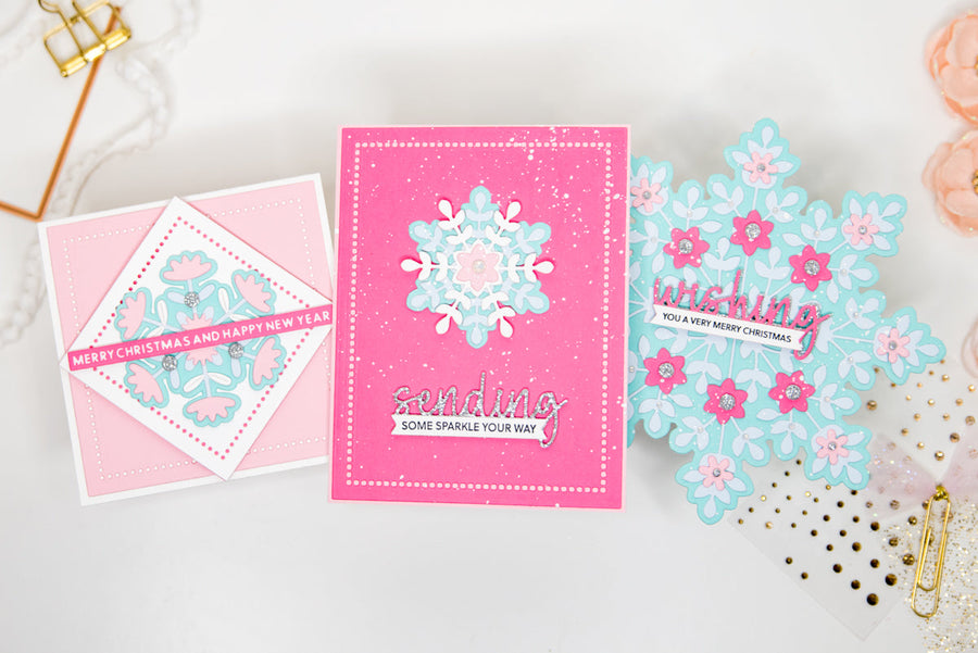 Snowflake Card Ideas in Pink!