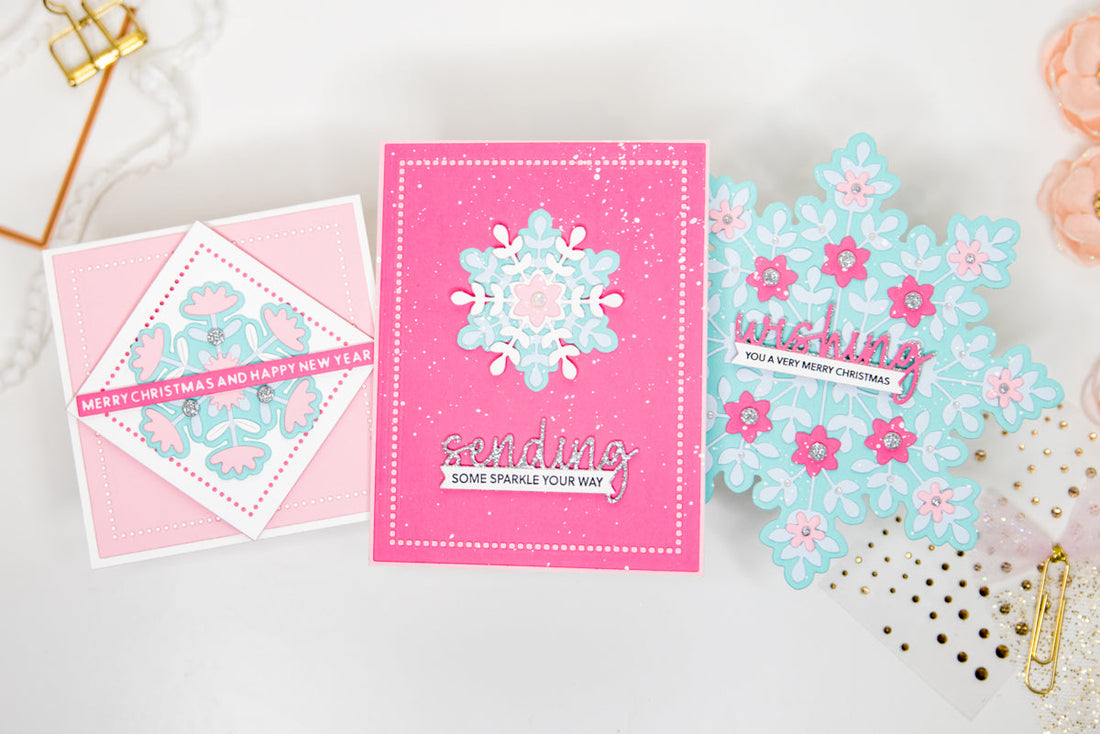 Snowflake Card Ideas in Pink!