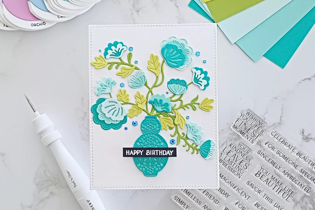 Step-by-Step Tutorial: Intertwined Delicate Flowers For A Birthday Card