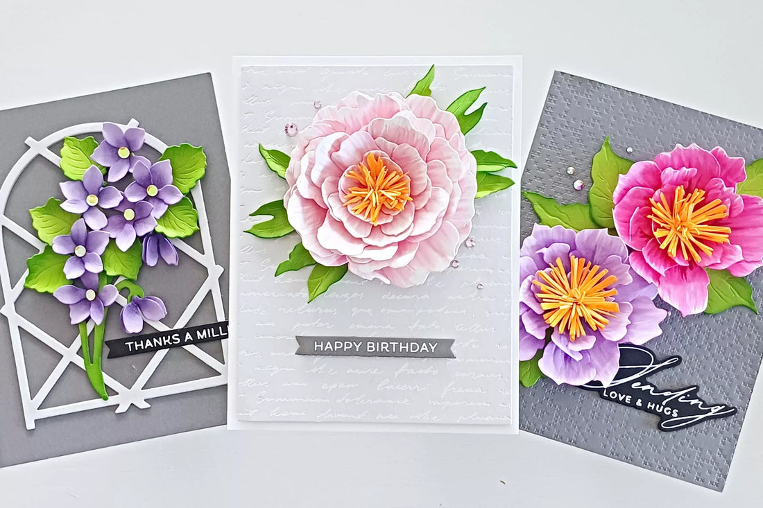 Dimensional Floral Cards with The Poet’s Garden Collection by Susan Tierney-Cockburn