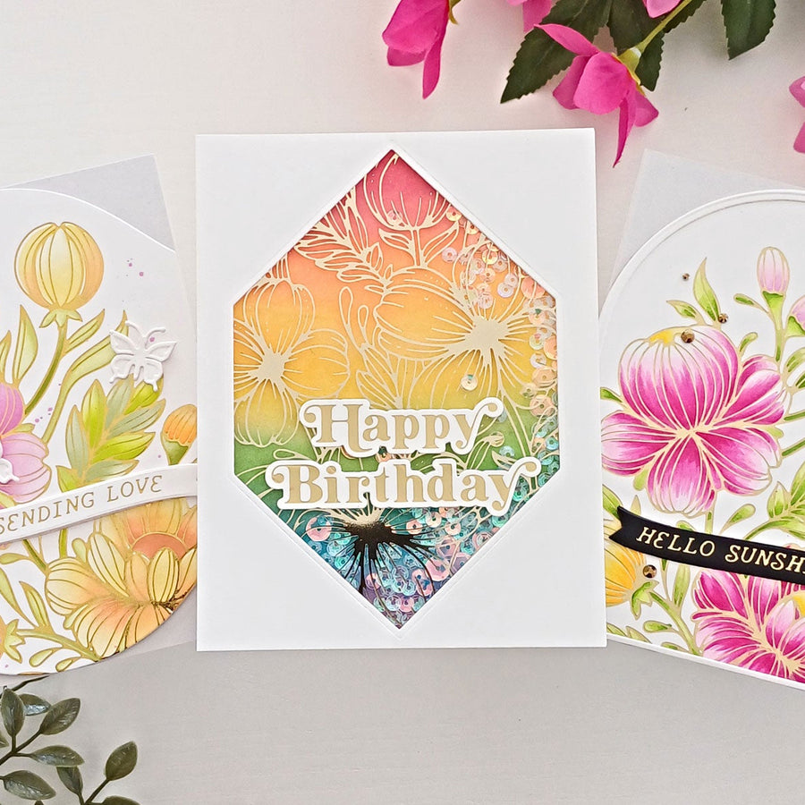 Sunny Floral Inspiration - Adding Colour and Using Shapes Three Ways