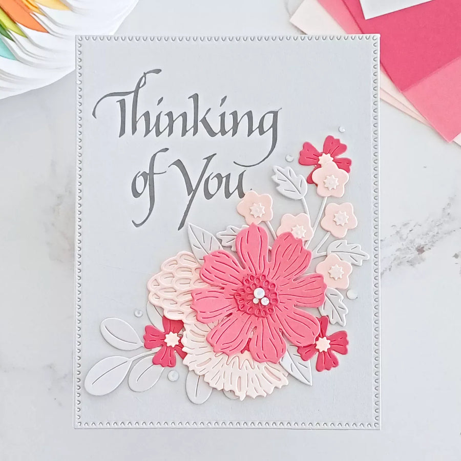Step-by-Step Thinking of You Card with Spellbinders Upright Italic Everyday Sentiments