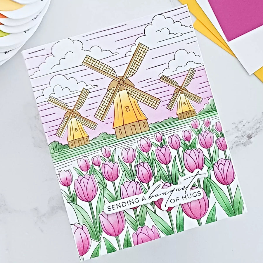 How to Make a Windmills and Tulips Card with Spellbinders BetterPress (Step-by-Step Tutorial)