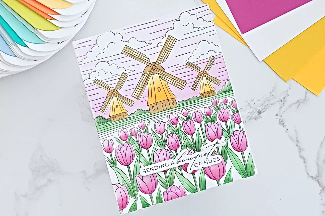 How to Make a Windmills and Tulips Card with Spellbinders BetterPress (Step-by-Step Tutorial)