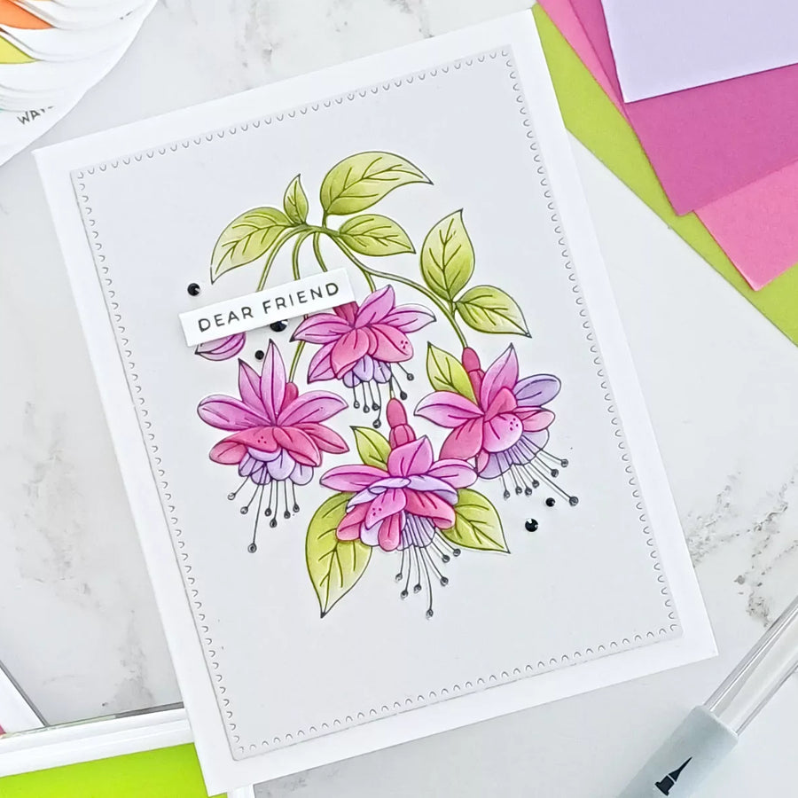Give Your Card The Wow Factor. A Step by Step Press, Colour and Emboss Tutorial Using Magical Fuchsia