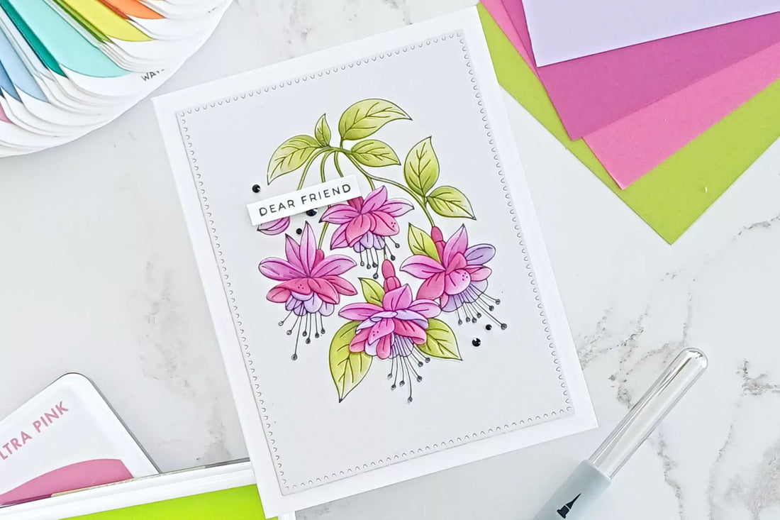 Give Your Card The Wow Factor. A Step by Step Press, Colour and Emboss Tutorial Using Magical Fuchsia