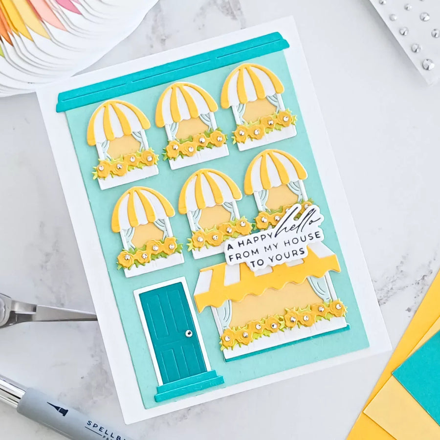 Step-by-Step Townhouse Card Tutorial with Everyday Awnings Dies