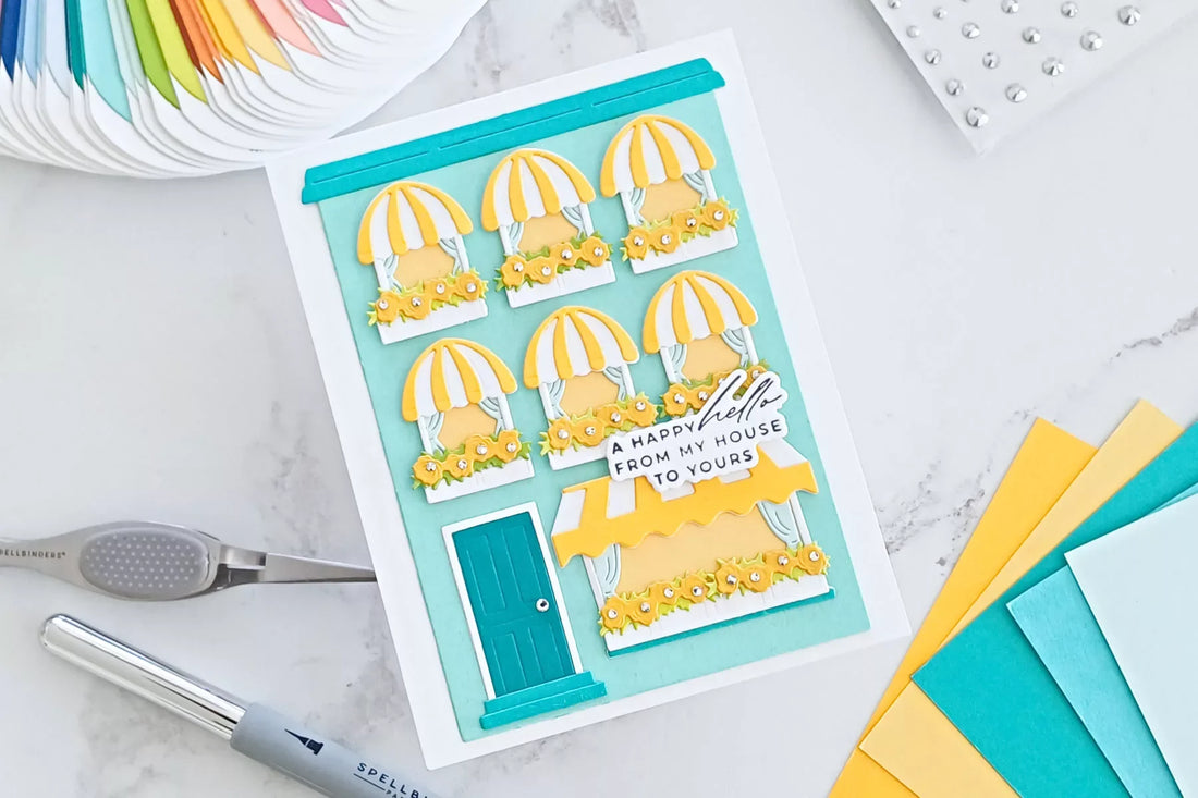 Step-by-Step Townhouse Card Tutorial with Everyday Awnings Dies