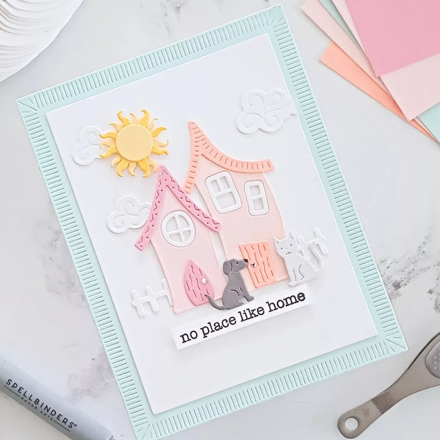 How to Create a Whimsical Village Scene Card with Spellbinders Etched Dies