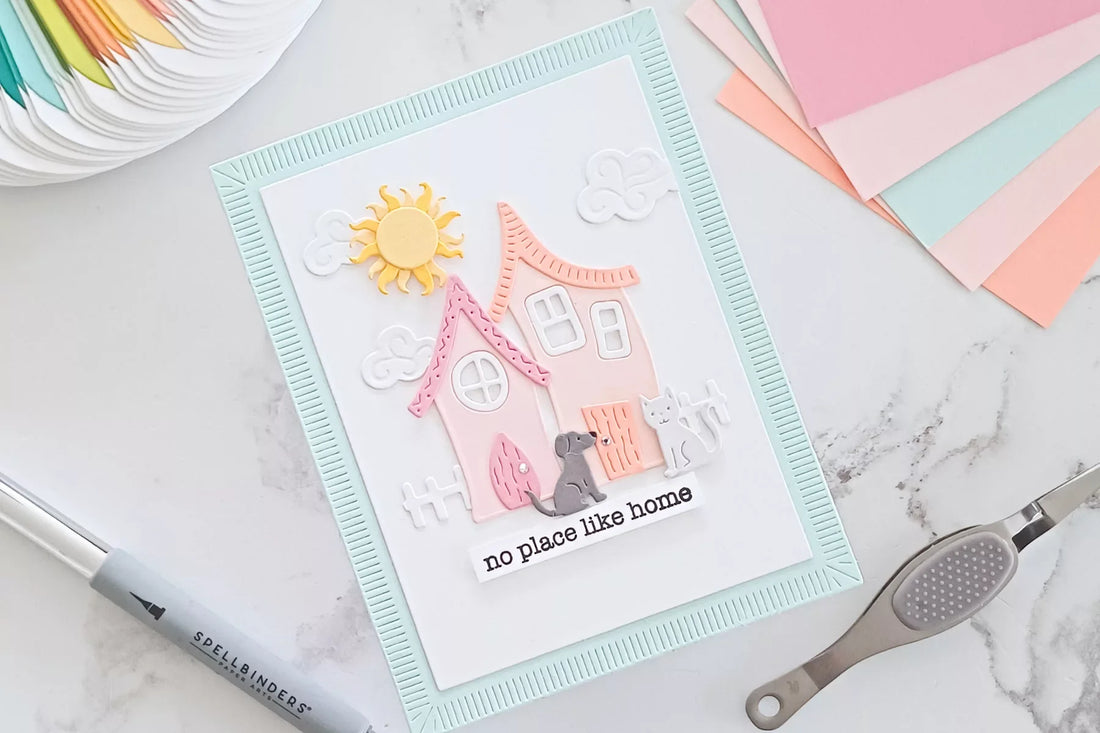 How to Create a Whimsical Village Scene Card with Spellbinders Etched Dies