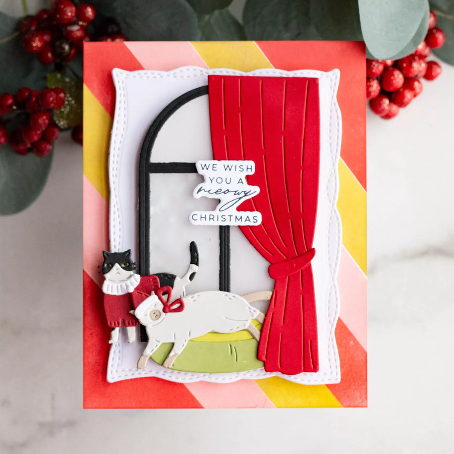 Christmas Cats Shaker Card Tutorial with Spellbinders Christmas Cats Collection