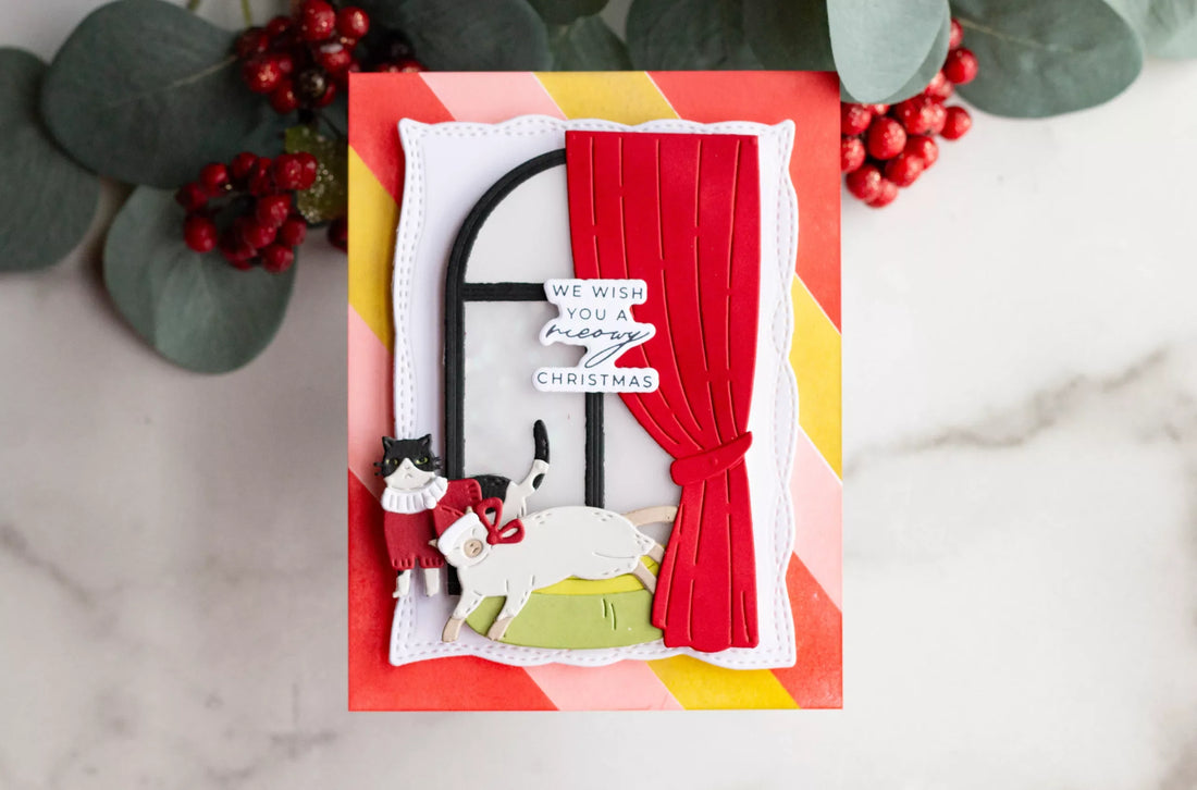 Christmas Cats Shaker Card Tutorial with Spellbinders Christmas Cats Collection