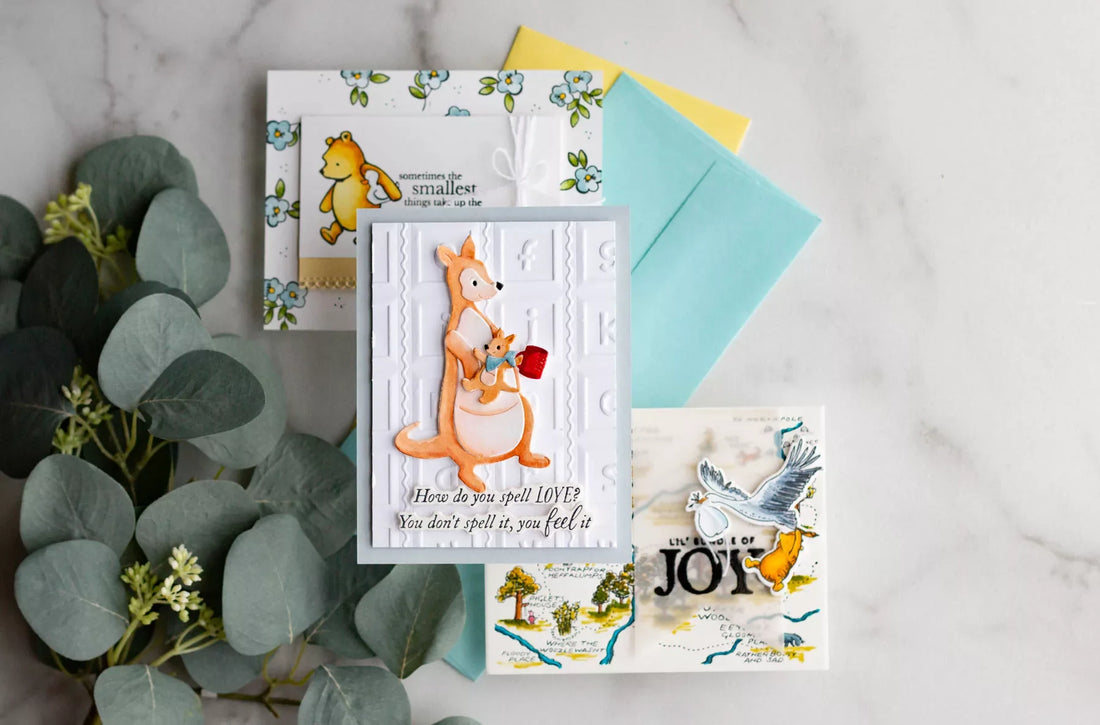Handmade Birthday and Baby Cards Using the Classic Pooh Baby Collection