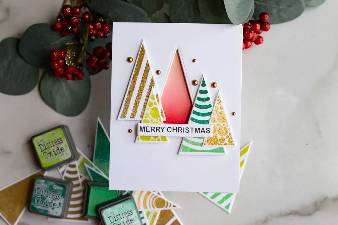 Infinity Trees Christmas Card Tutorial with Stamping and Ink Blending