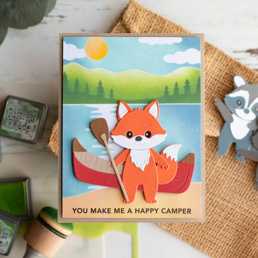 Lakeside Memories Card Tutorial: Ink Blended Scene with Layering Stencils
