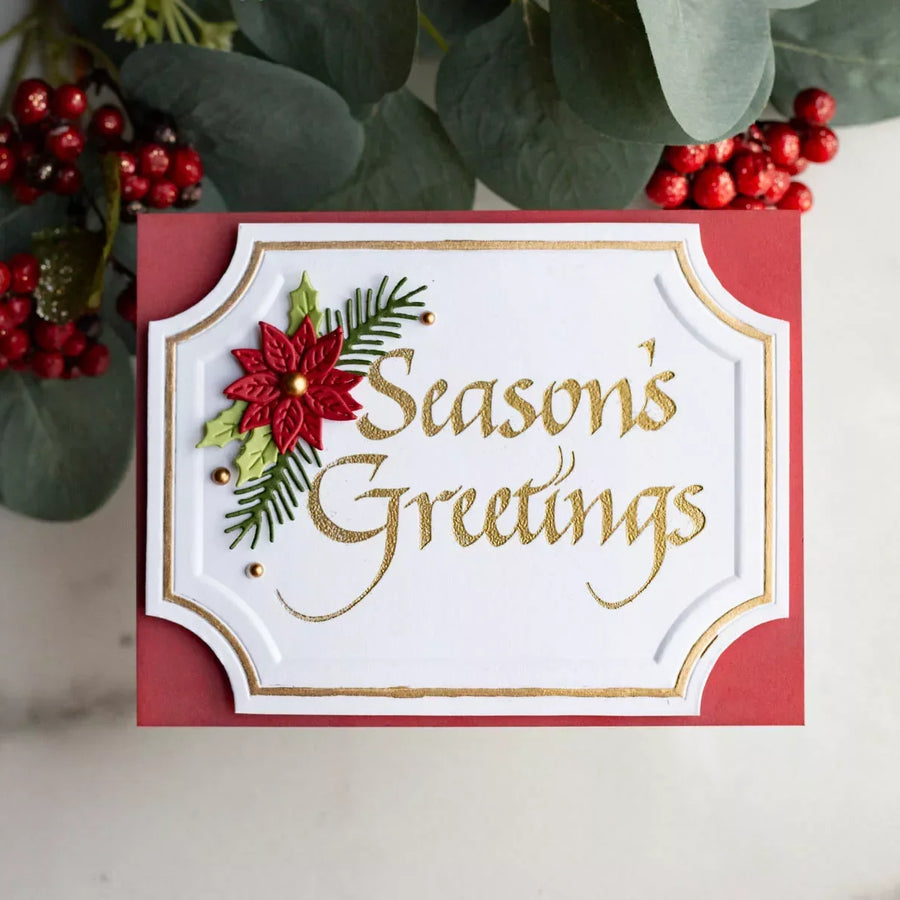 How to Heat Emboss with BetterPress Plates | Season’s Greetings Christmas Card Tutorial
