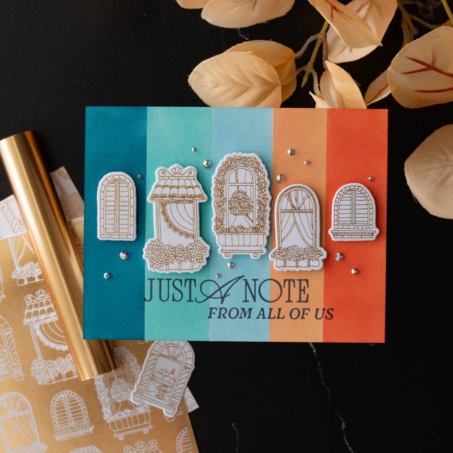 How to Use the Reverse Foiling Technique on a Colorful Window Card