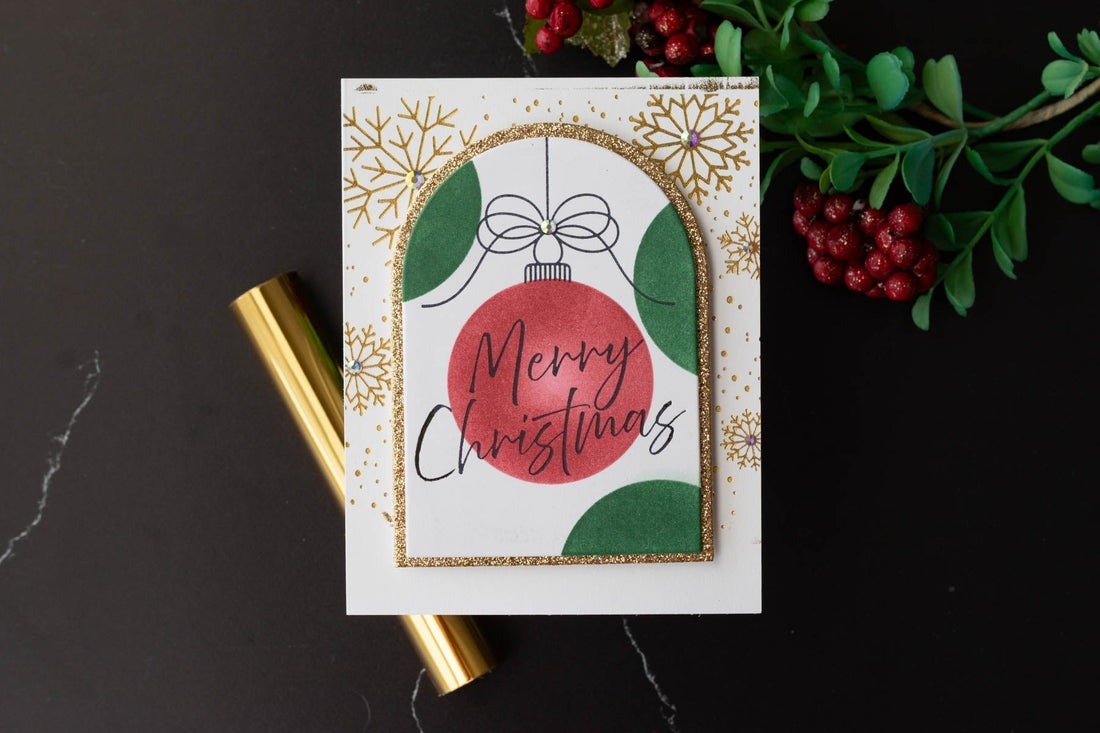 How to Make a Foiled Ornament Christmas Card