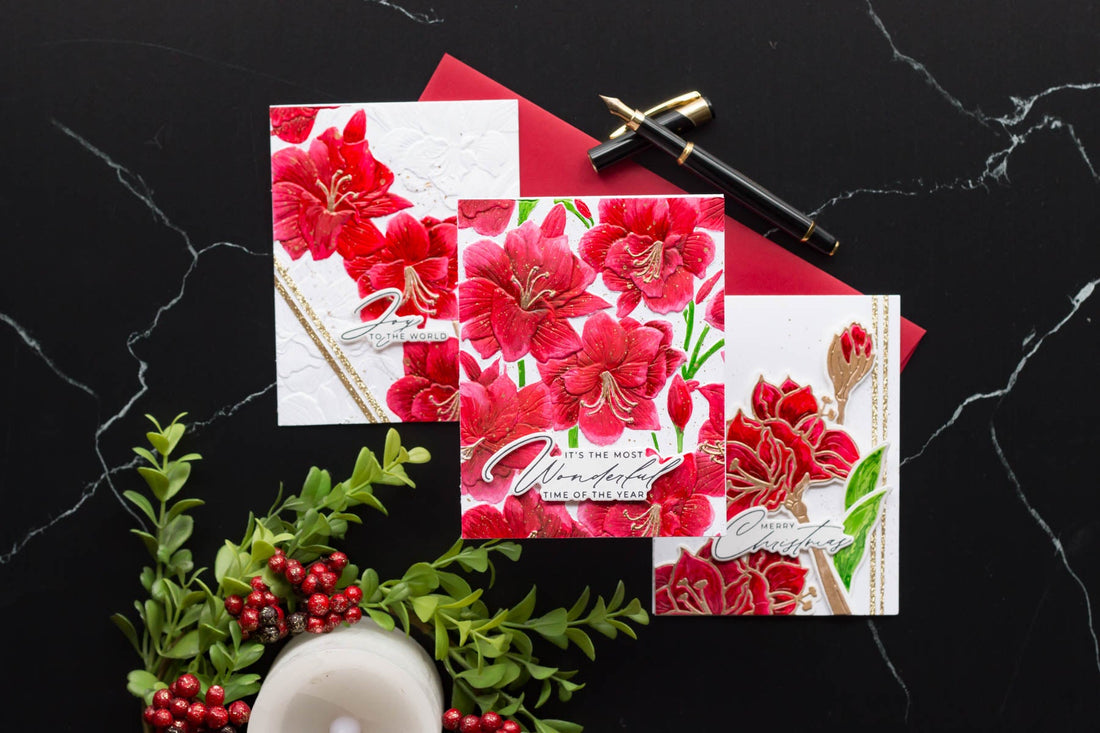 Painted Christmas Florals with Amaryllis Christmas