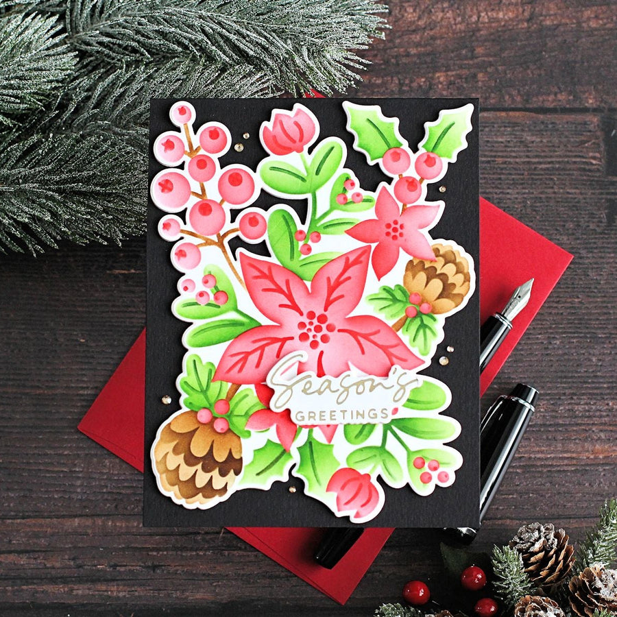 Christmas Florals Stencil How-to Step-by-step