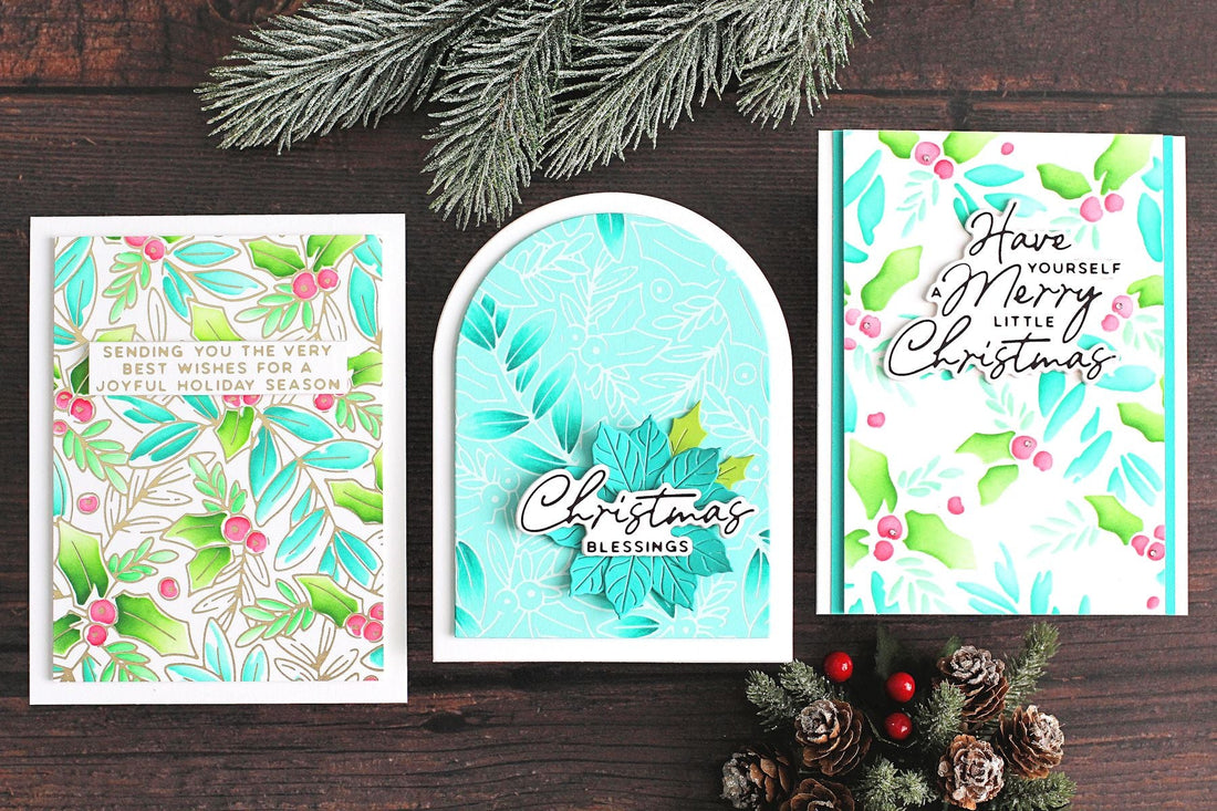Glimmer Holly Background 3 Ways - How-to Step-by-step