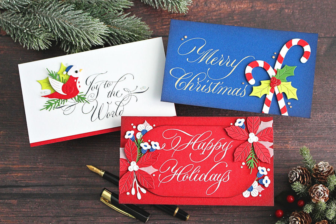 Mini Slimnline Trio Featuring Copperplate Holiday Sentiments