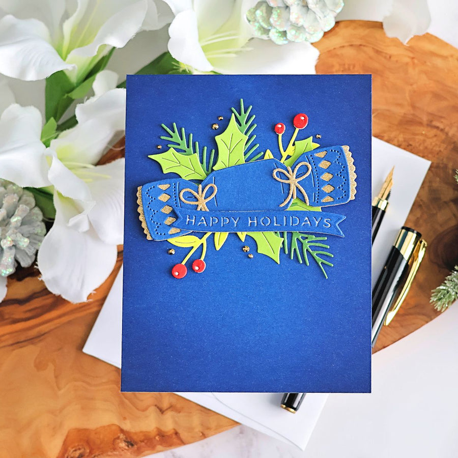 Step by Step Tutorial: Non-traditional Blue & Gold Combo For The Holidays