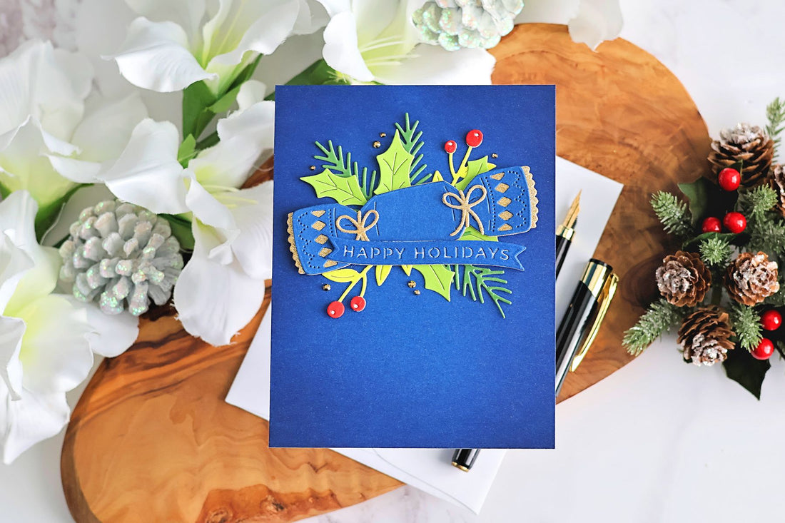 Step by Step Tutorial: Non-traditional Blue & Gold Combo For The Holidays