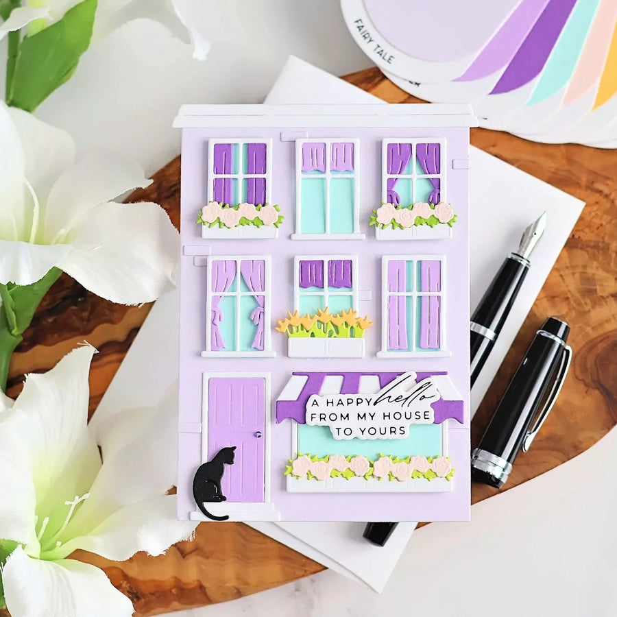 Layered Die Cut House Card Tutorial | Easy Everyday City Card Idea