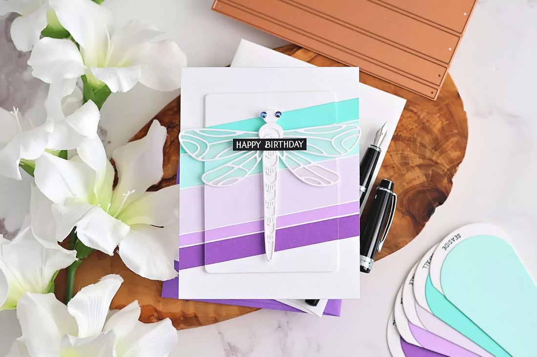 How to Make a Striped Birthday Card with the Stripe Right Etched Dies