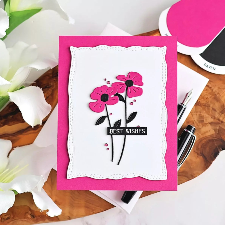 Simple Poppy Card Tutorial with Leaf & Bloom Etched Dies