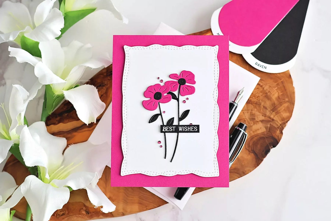 Simple Poppy Card Tutorial with Leaf & Bloom Etched Dies