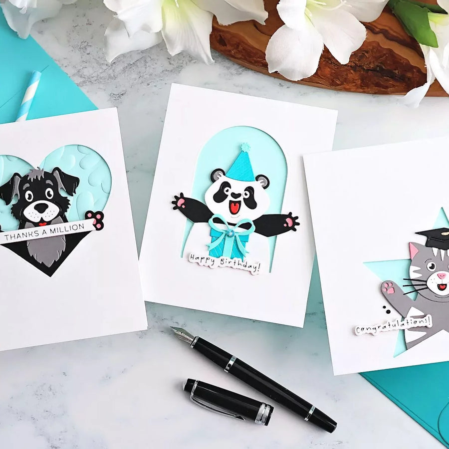 Birthday, Thank You & Graduation Cards Using Simon Hurley Sending Hugs Dies