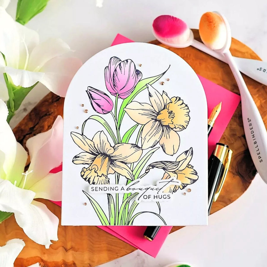 How to Make a Tulips and Daffodils Card with Spellbinders BetterPress (Step-by-Step Tutorial)