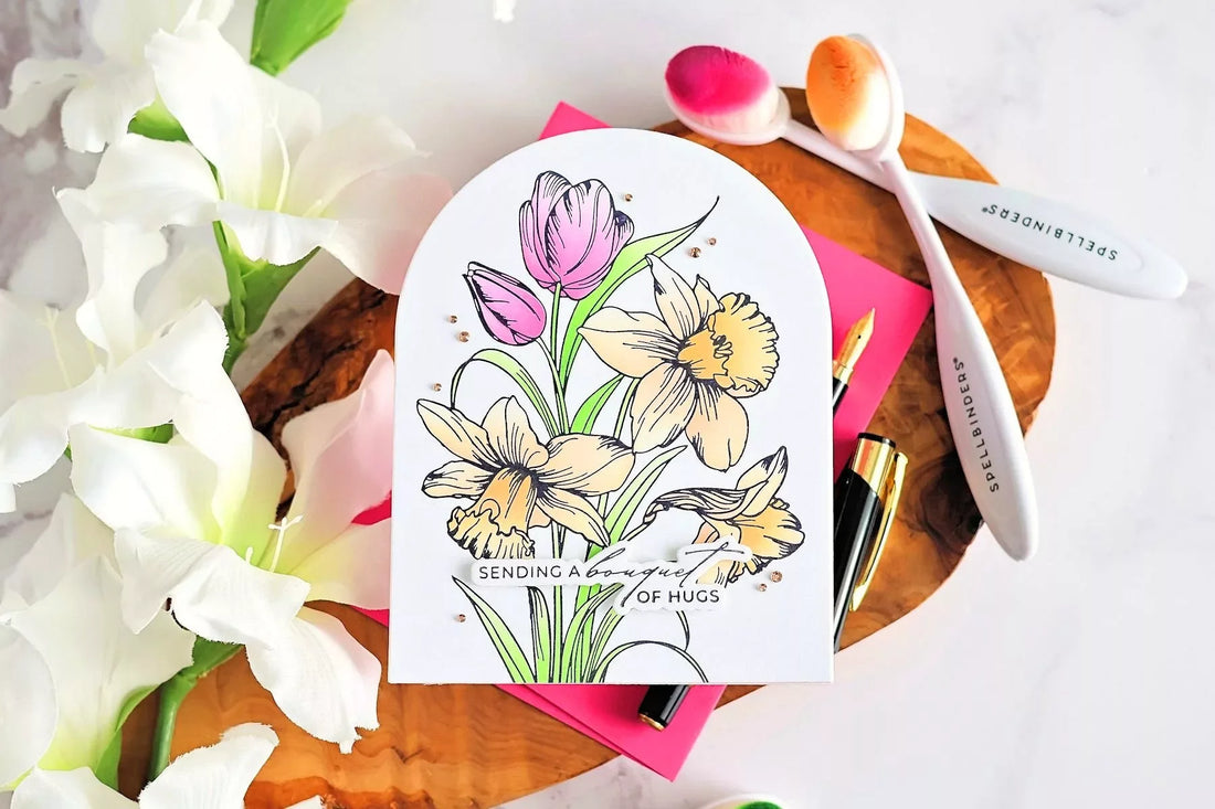 How to Make a Tulips and Daffodils Card with Spellbinders BetterPress (Step-by-Step Tutorial)