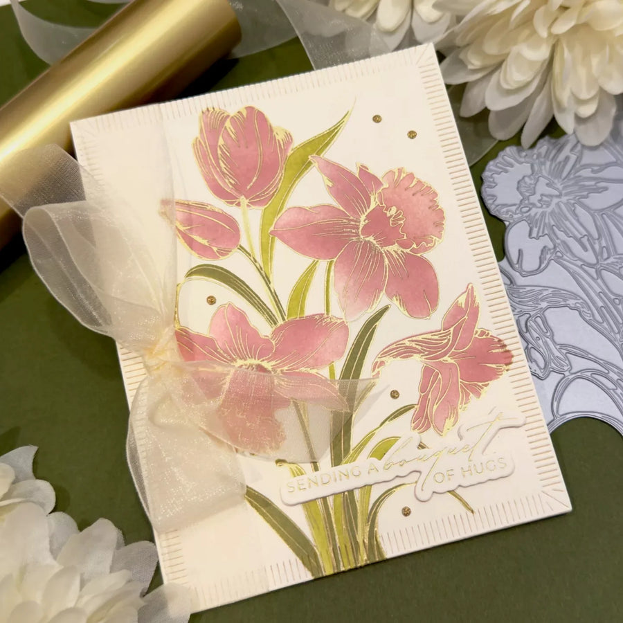 How to Foil and Stencil Tulips: Yana’s Tulips Collection Step-by-Step Tutorial