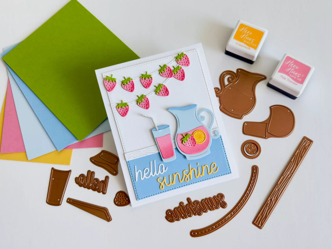 Step-by-Step Summer Lemonade Stand Card with Simple Stories Pink Lemonade Stand Dies
