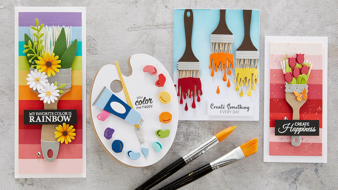 Rainbow Paintbrush Cards with Jung AhSang