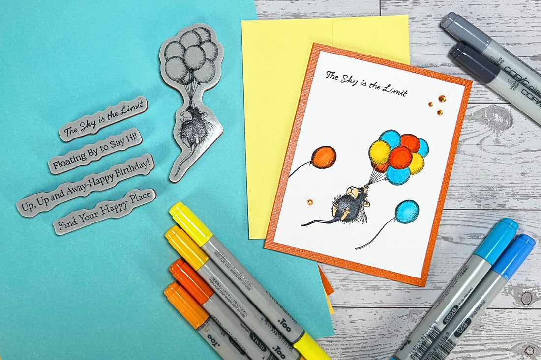 Easy A2 Cards with House-Mouse – Let’s Stamp & Color!