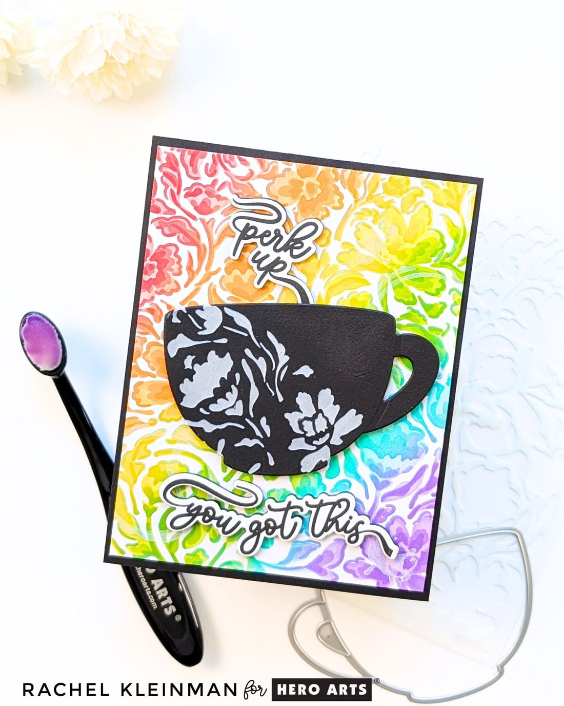 Perk Up Your Creativity with a Layered Rainbow Stencil Card
